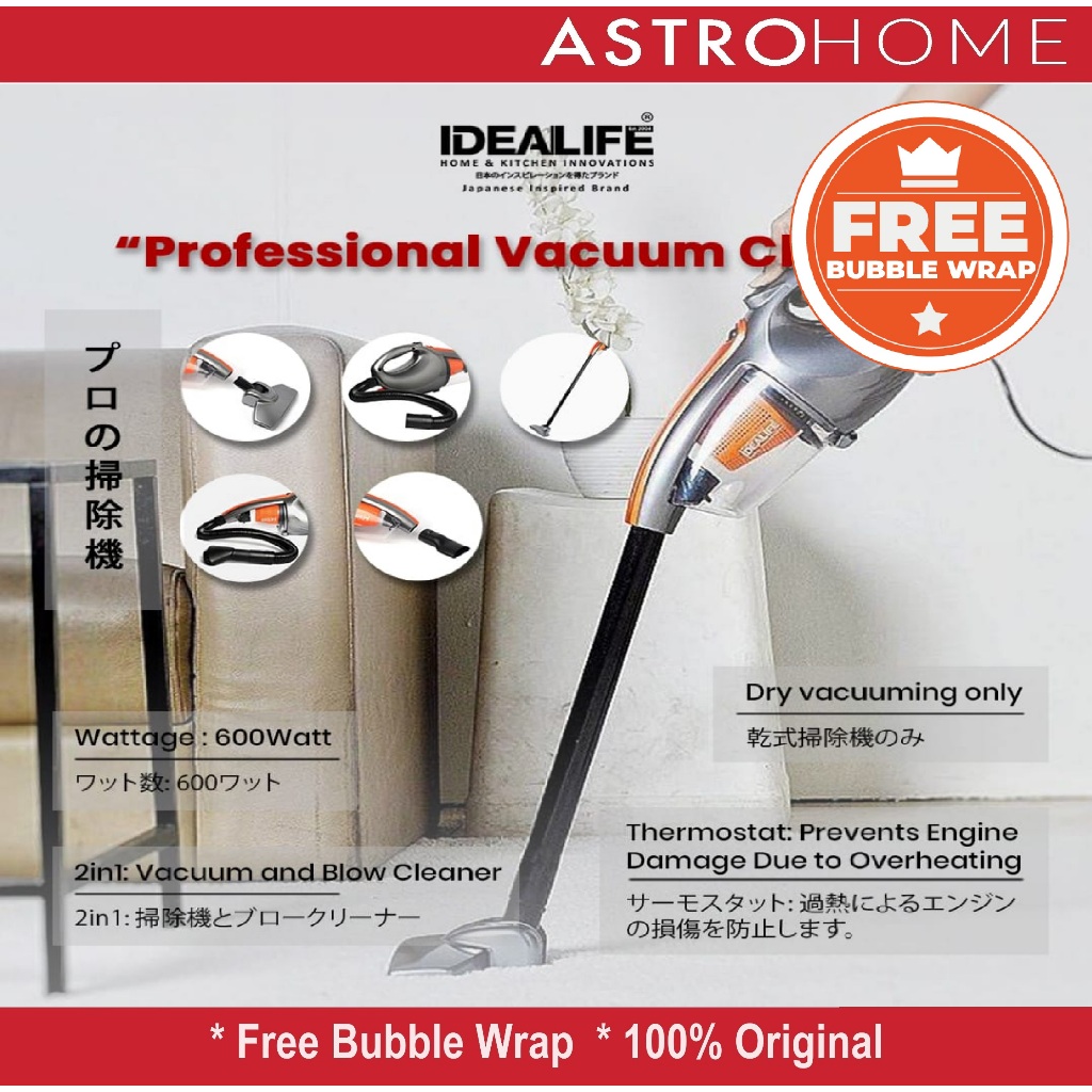 Idealife IL-130S IL 130 S Orange Mini Vacuum Cleaner Penyedot Debu dengan HEPA Filter dan Washable S