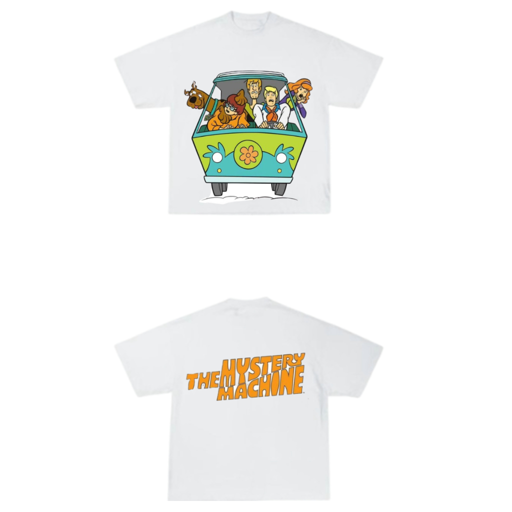 white tshirt the mystery machine unisex