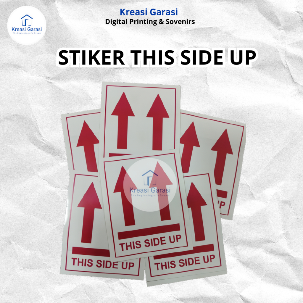 

Stiker label This Side Up Awas Pecah anti luntur glossy Termurah