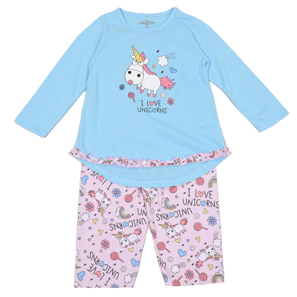 Star (ex Rambla) - Lolly & Noe Baju Tidur  Setelan Piyama Anak Perempuan Lengan Panjang I Love Unico