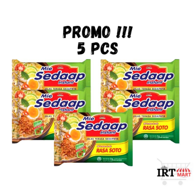 

MIE SEDAAP SOTO | Paket Hemat 5 Pcs Mi Instan Kuah Sedaap Soto