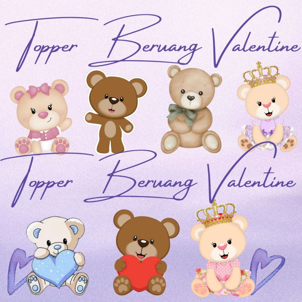 TOPPER BERUANG HIASAN BUKET VALENTINE / Topper Valentine Murah / Topper Beruang Ukuran Besar