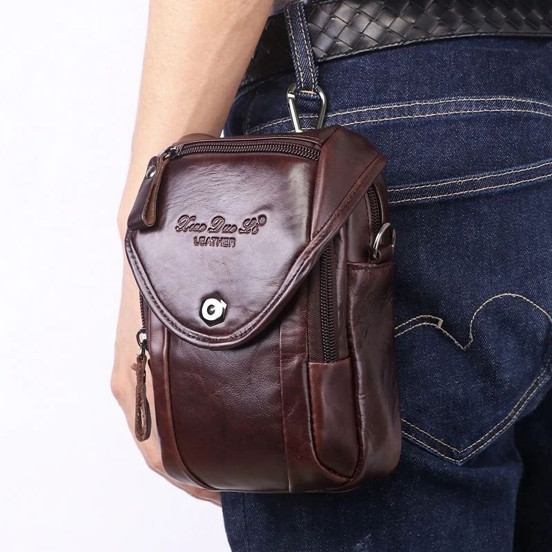 Tas selempang kulit asli premium, tas hp selempang kecil kulit sapi #0190