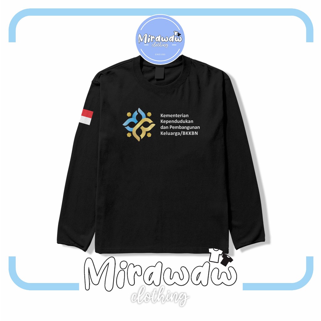 Kaos Logo BKKBN Kementrian Kependudukan dan Pembangunan Keluarga atau BKKBN Lengan Panjang Baju Dist