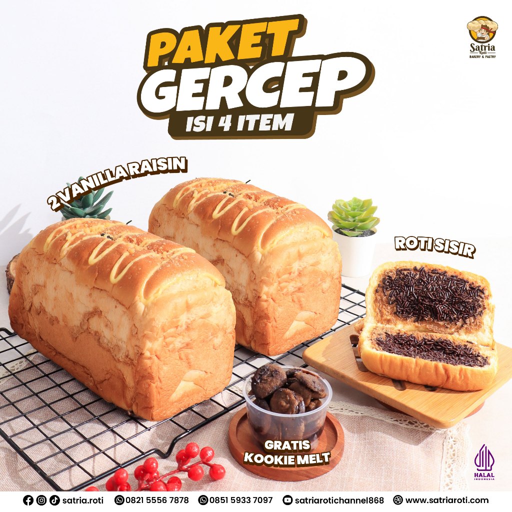 

[PAKET GERCEP] 2 Vanilla Raisin Jumbo FREE Roti Sisir dan Cookie