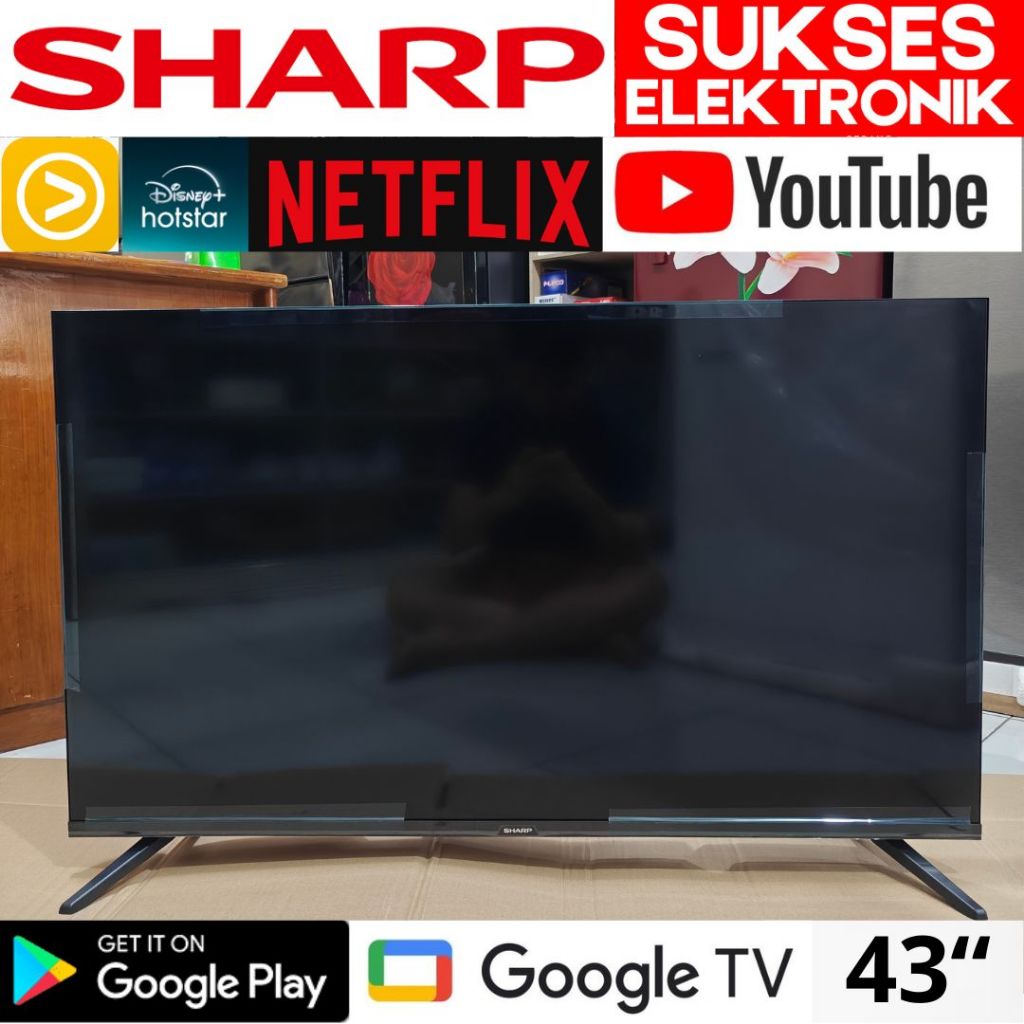 GOOGLE TV SHARP 43 IN ANDROID DIGITAL / SMART TV 43IN INCH INC