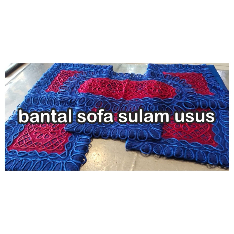 sarung bantal sofa sulam usus asli Lampung