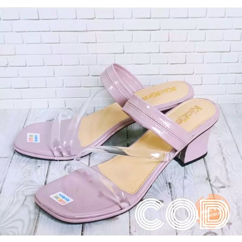Hils cewek simple high heels wanita sandal wisuda cewek sandal kondangan sandal pesta sandal hak tin