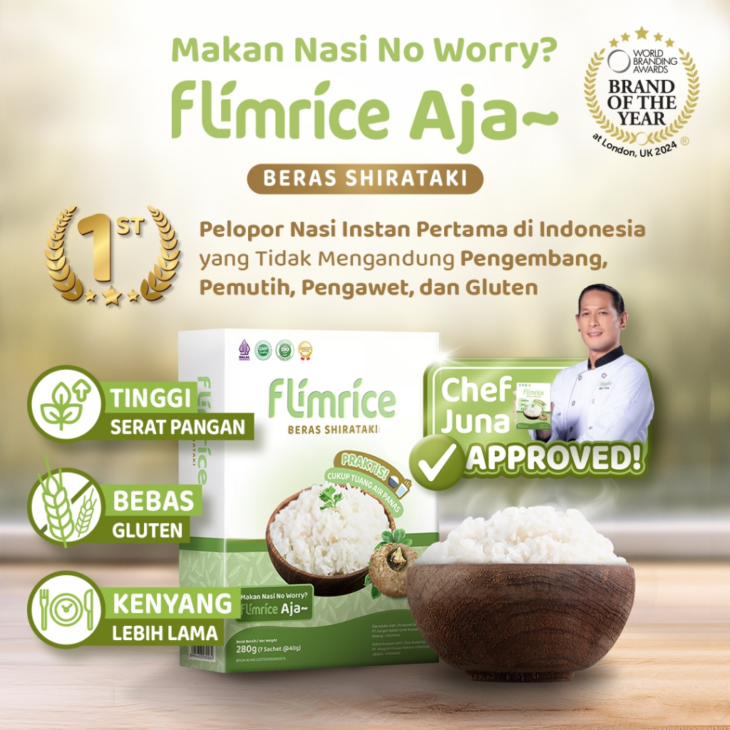 

[New Launch] Flimrice Nasi Shirataki (Nasi Diet) - 1 box isi 7 sachet
