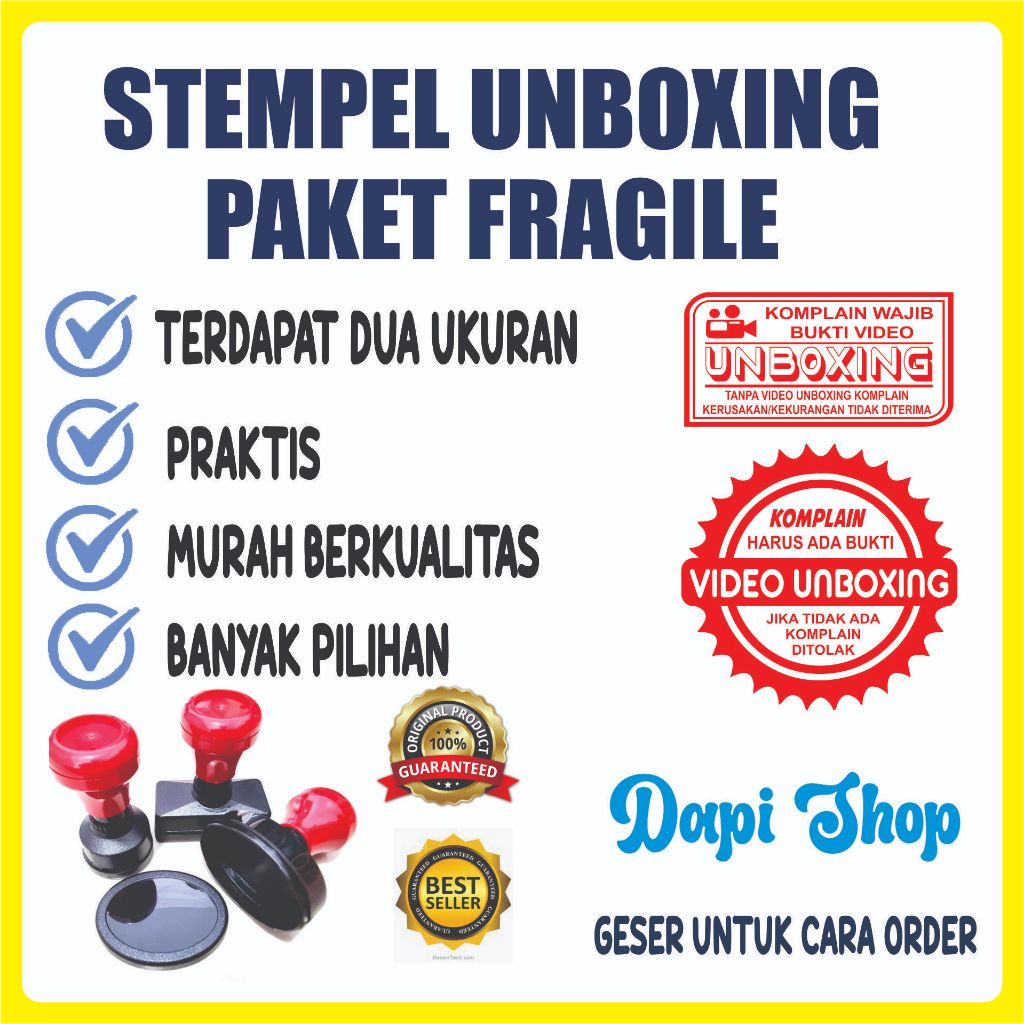 

STEMPEL FLASH WARNA OTOMATIS UNTUK PAKET UNBOXING PAKET FRAGILE TERMURAH