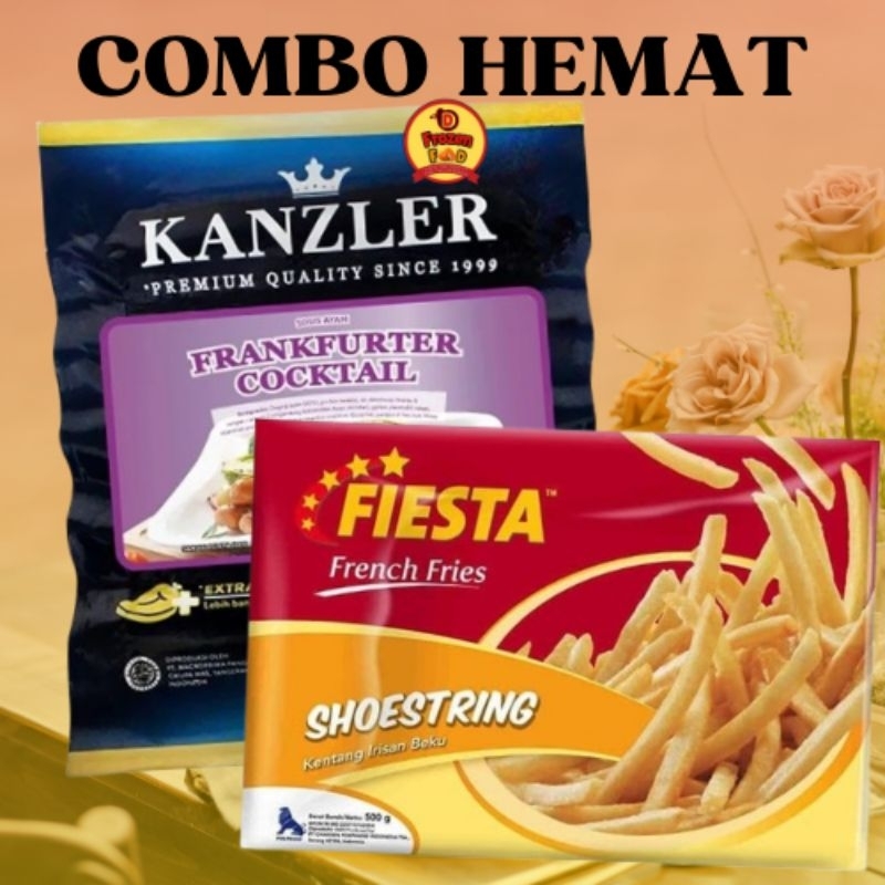 

Paket Combo Kanzler Sausage Sosis Frankfurter + Fiesta Kentang Goreng / sosis / soestring