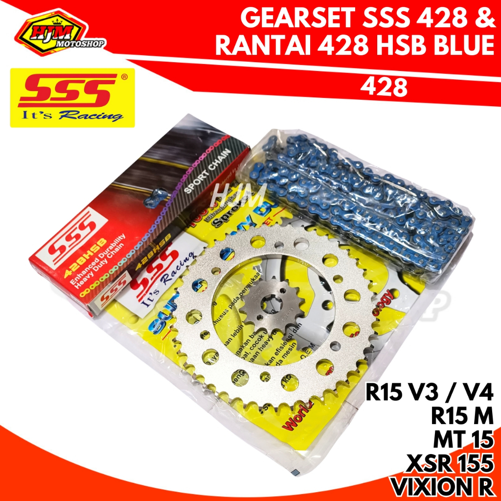 Promo GEARSET TRIPLE S - SSS R15 V3 / R15 V4 / R15 M / VIXION R VVA / MT 15 / XSR 155 & RANTAI SSS
