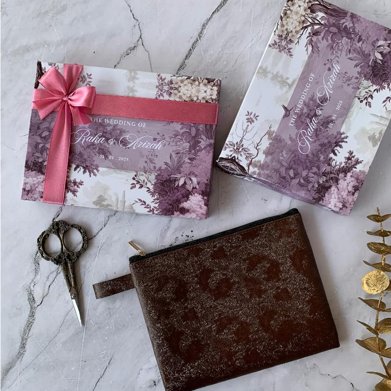 SOUVENIR POUCH ZIPPER 22 x 18 CM INCLUDE PACKING PAPER BOX FULL PITA DESAIN CUSTOM ZIPPER POUCH Z1-3