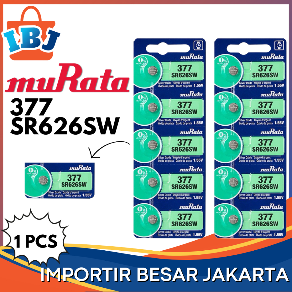 PROMO Baterai Jam Tangan Analog Murata 377 SR626SW Original LR626 626 377A Batre Jam Tangan Kecil 37