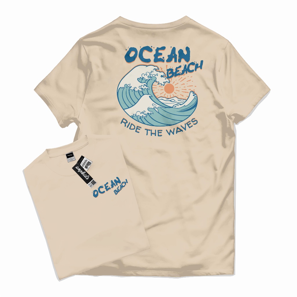 kaos distro adventure unisex baju atasan kaos ocean beach lengan pendek