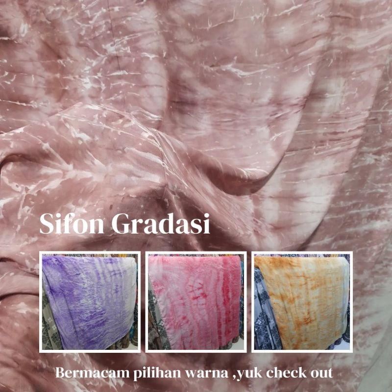 KAIN GRADASI SIFON | Harga/0,5m | Kain gradasi 2 warna premium | Kain gradasi meteran | bahan gamis.