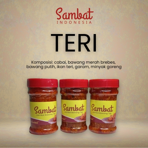 

SAMBAT (Sambal Bawang Top) asli Indonesia varian isi TERI