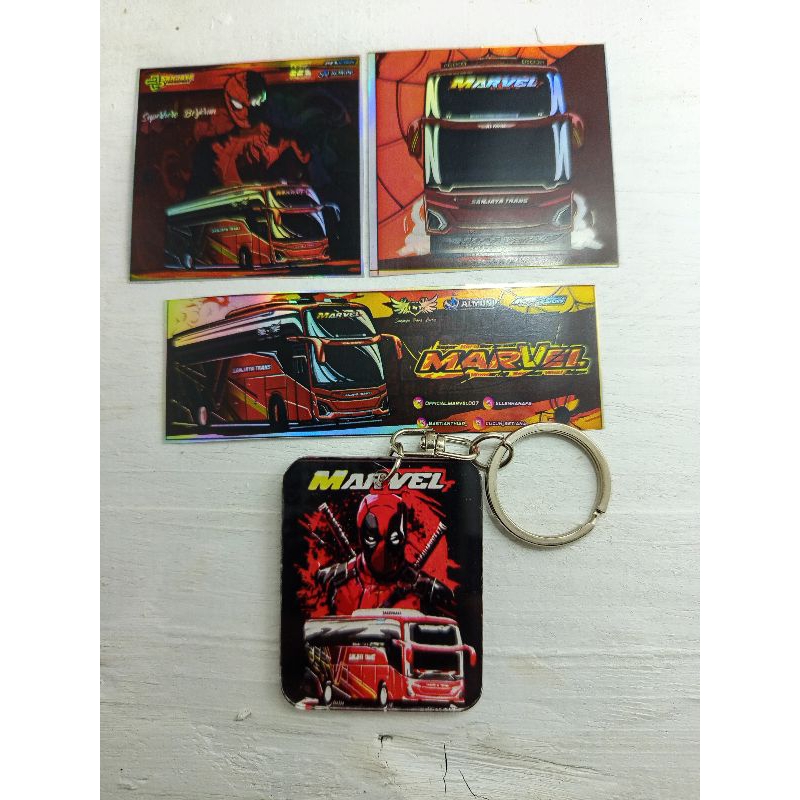 Ganci+stiker SANJAYA TRANS Albino Marvel Panglima Lemon tea asli