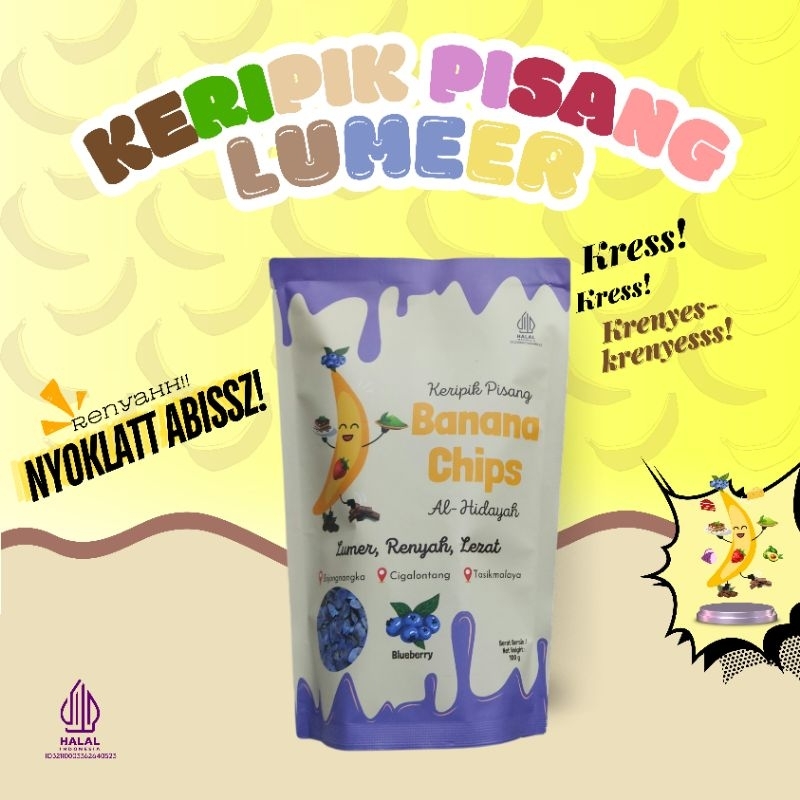 

Keripik Pisang Coklat Lumer Renyah Lezat Aneka Rasa ~ Banana Chips Rasa Blueberry