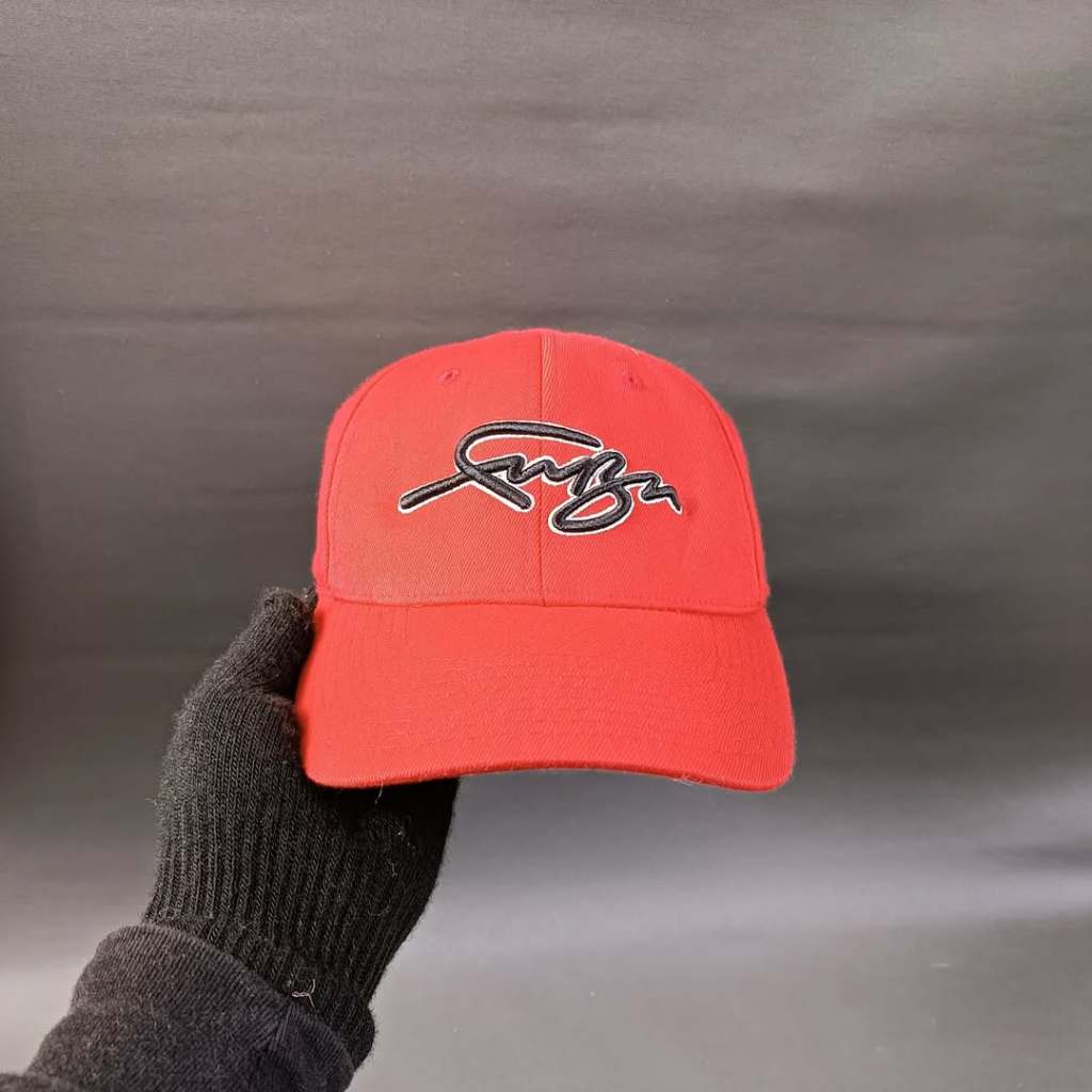 Topi Flexfit Baseball Pria FUBU Merah Original Size M-L