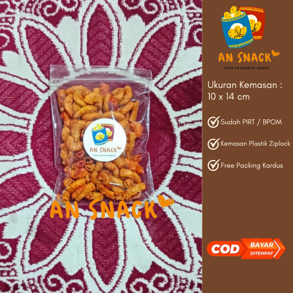 

AN SNACK - MAKARONI BANTET PEDAS 35GR 3.000 - macaroni bantet pedes ENAK - SNACK KEKINIAN