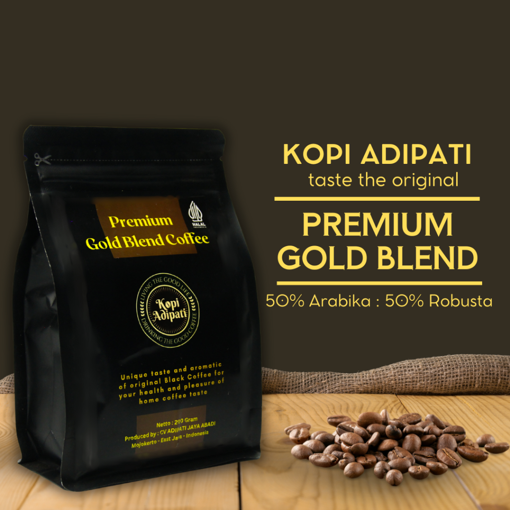 

Kopi Gold Blend 200gr | Kopi Campuran Arabika dan Robusta 200gram by Kopi Adipati