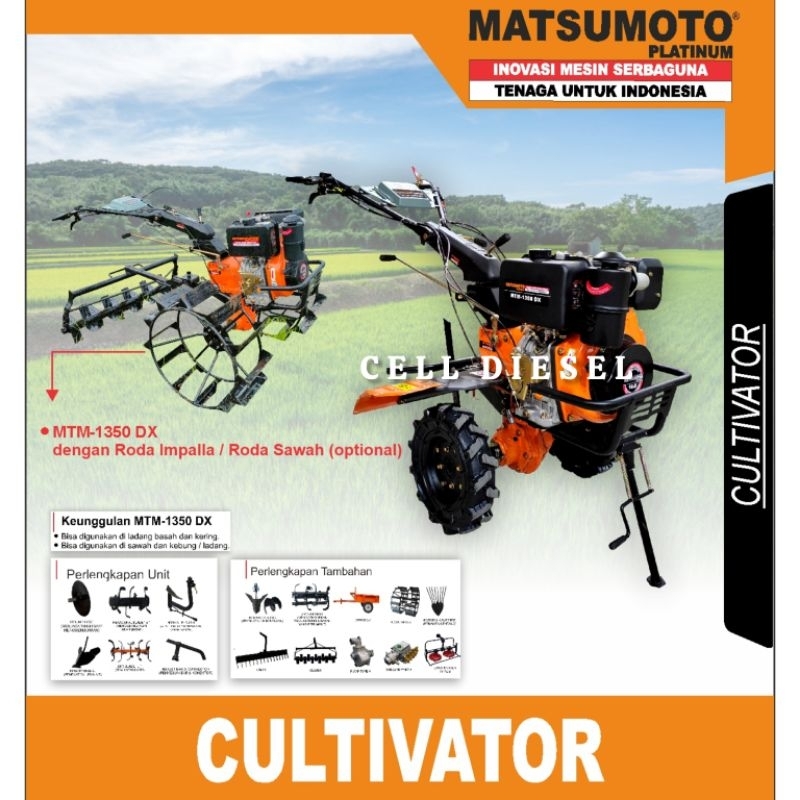 Mesin Traktor Bajak Tanah Kering Dan Basah MTM-1350DX MATSUMOTO