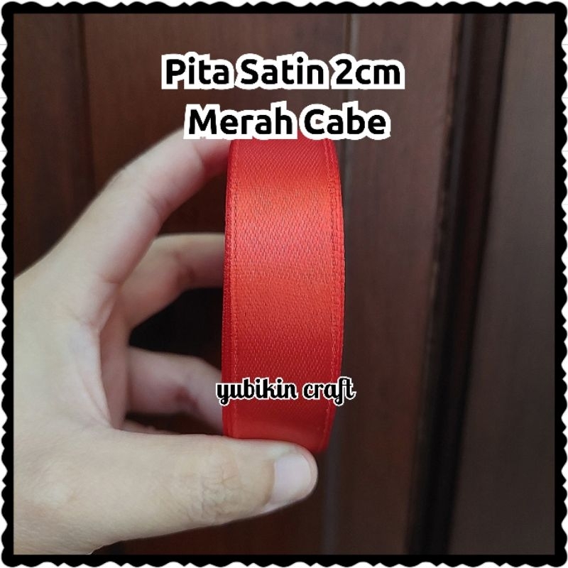 

1 Roll Pita Satin Lebar 2cm Warna Merah Cabe