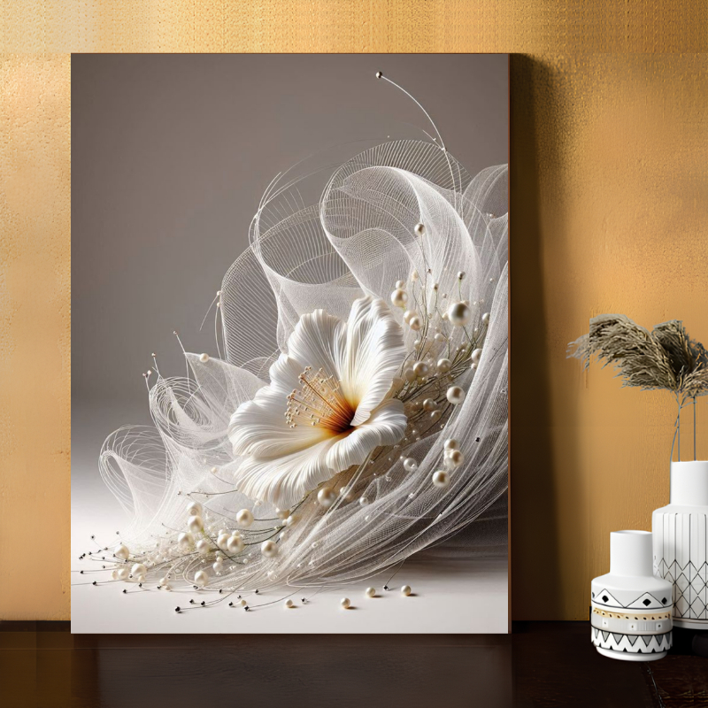 Poster Gambar 3D Motif Bunga Hiasan Dinding Bahan MDF Gb39