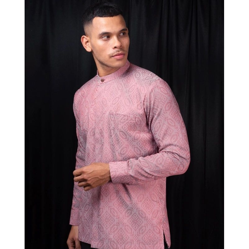 [READY BEST SELLER] Kemeja Batik Pria Lengan Panjang - Kemeja Tenun Songket Baron - Kemeja Koko Tenu
