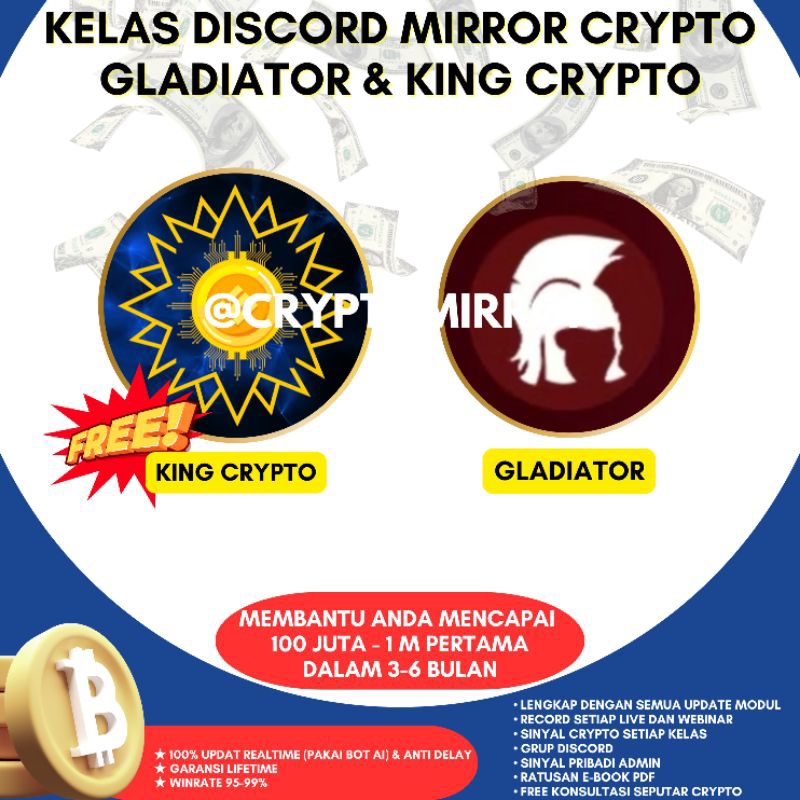 KELAS DISCORD MIRROR CRYPTO GLADIATOR & KING CRYPTO [TERLENGKAP, TERMURAH DAN TERBESAR [100% UPDATE 