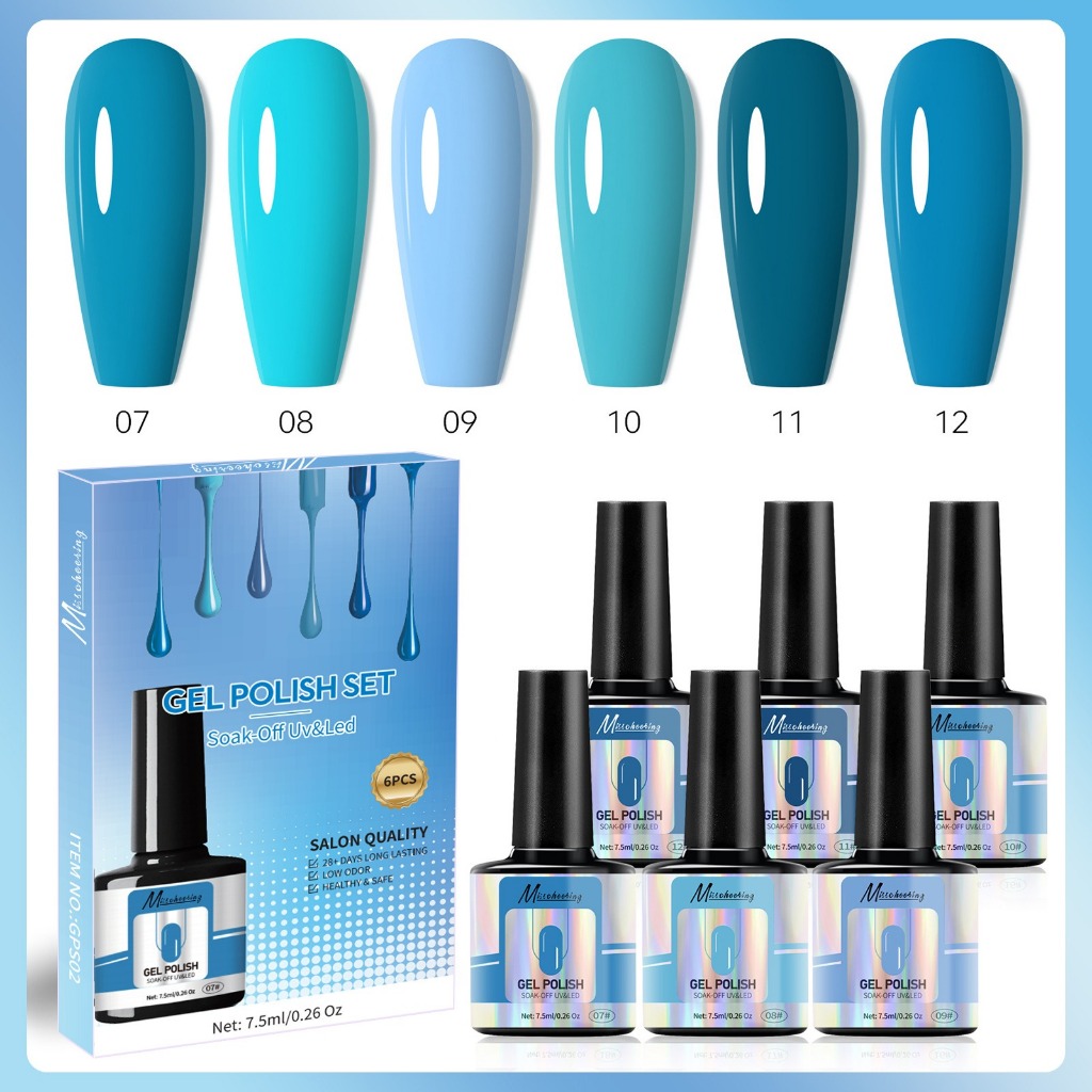Misschering Gel Polish Soak-off UV/LED - Set isi 6 Nail Polish Gel - Set isi 6 Kutek Gel - Set Kutek