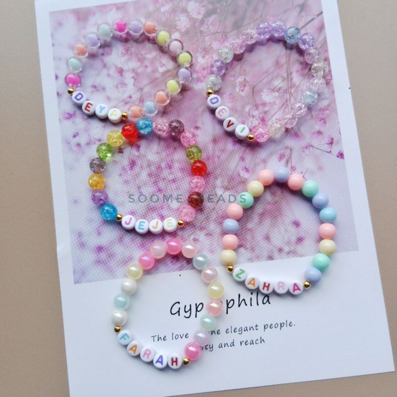 Gelang Manik Anak Bayi Balita Custom Nama