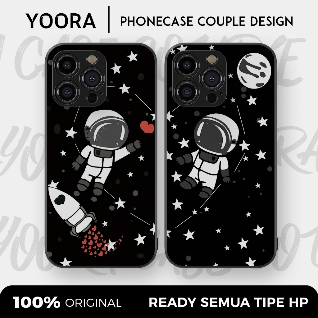 [AST08] Custom Case Couple Astronot Space Premium Bisa Untuk Semua Tipe Hp