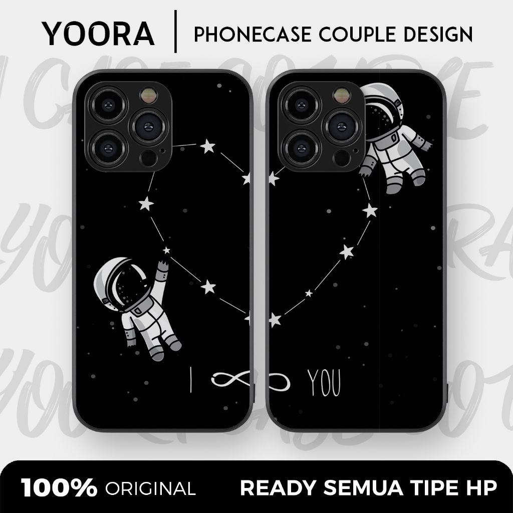 [AST10] Custom Case Couple Astronot Space Premium Bisa Untuk Semua Tipe Hp