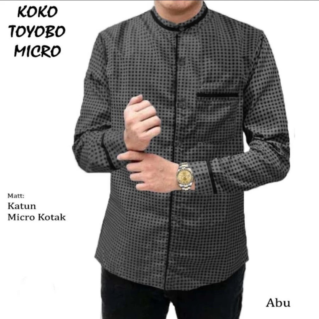 PAKAIAN MUSLIM PRIA BAJU MICRO ATASAN KEMEJA KOKO TOYOBO MICRO KEMEJA PRIA LENGAN PANJANG