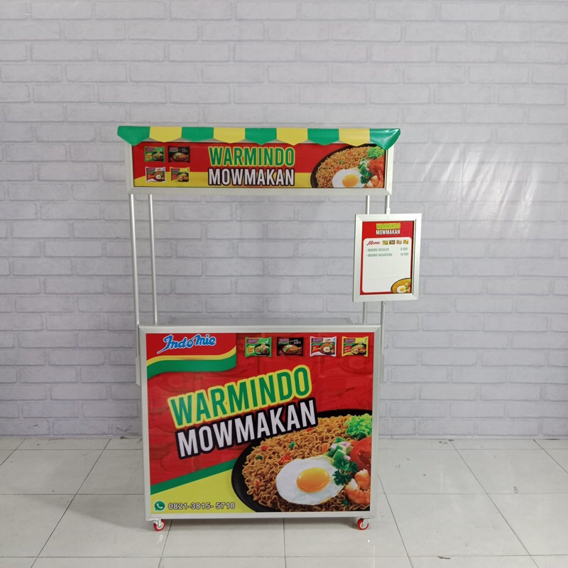 Booth Portable Warmindo | Gerobak Portable Warmindo | Warmindo Mowmakan (Siap Pakai) Bisa Nego