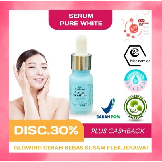 BPOM SERUM Pure White Serum Brightening Glowing Mencerahkan dan Melembabkan Wajah ORIGINAL BPOM