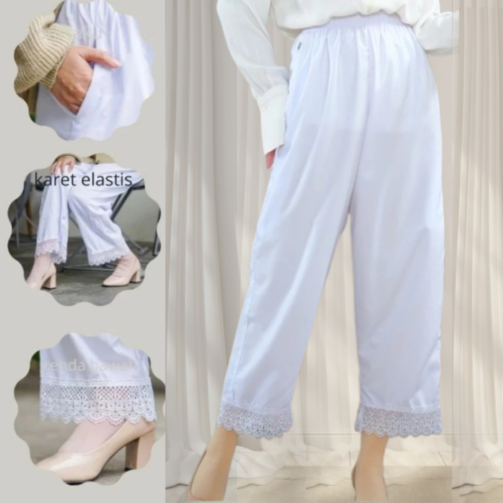 Celana Cardet Renda Celana Ihrom Wanita Renda Katun Premium