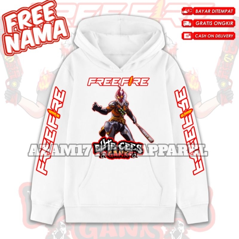 BISA COD JAKET HOODIE ANAK FF KARAKTER FREE FIRE X WUKONG FREE NAMA / HOODIE SWEATER ANAK FREE FIRE 