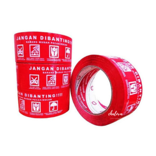 

[SLOP] LAKBAN JANGAN DIBANTING MERAH DAIMARU OPP ISI 6 PCS / SELOTIP FRAGILE JANGAN DIBANTING 48 MM X 50 M / LAKBAN PACKING WARNING / PLAKBAN FRAGILE ISI 6 PCS