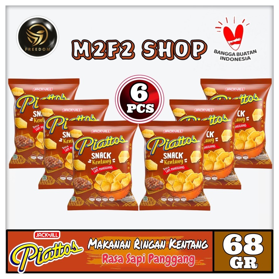 

Piattos Keripik Kentang Rasa Sapi Panggang | Snack Makanan Ringan Bag - 68 gr (Kemasan 6 Pcs)
