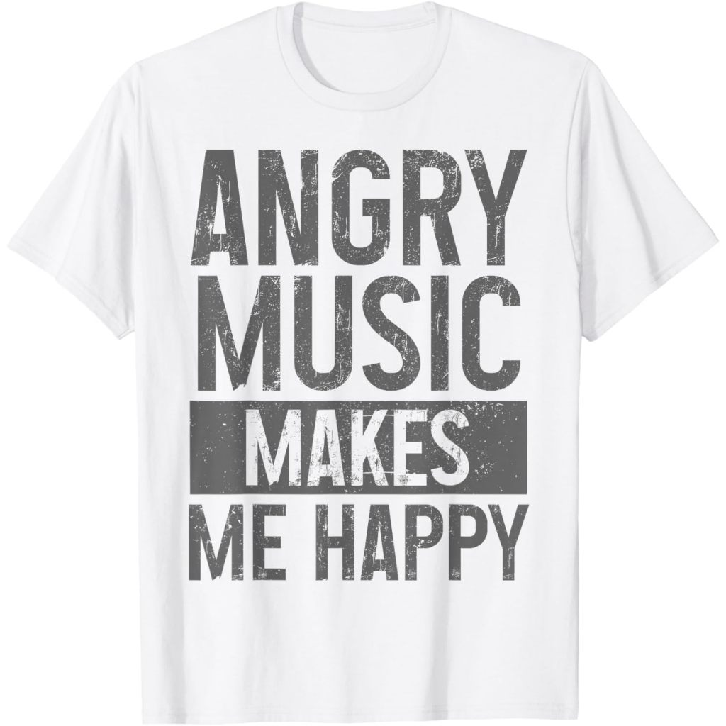 Kaos Dewasa Angry Music Heavy Metal Death Metal Metalhead Metal Fan T-Shirt Fashion Baju Atasan Anak