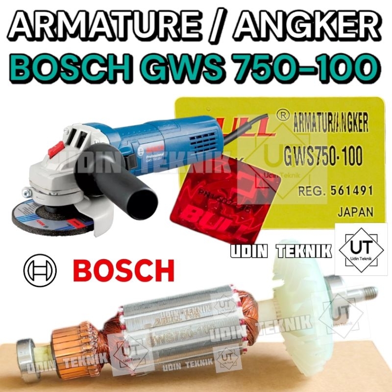 ARMATURE BOSCH GWS750-100 ANGKER MESIN GERINDA 4" BOSCH GWS 750 100 BULL