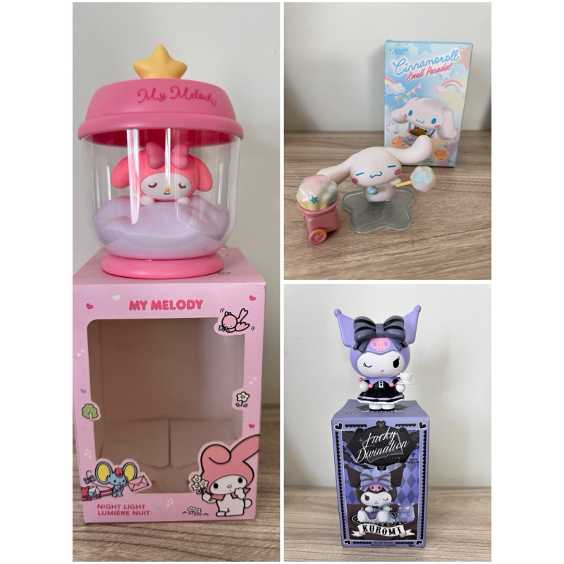 Preloved Miniso Lampu My Melody Night Light - Cinnamoroll Small Paradise - Kuromi Lucky Divination O