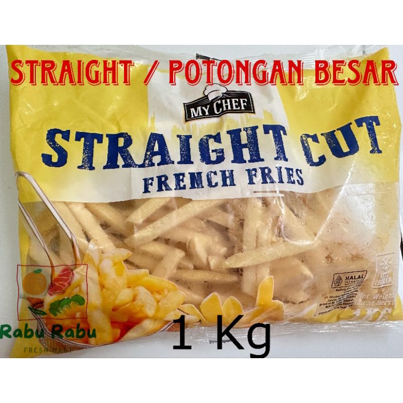 

Kentang Frozen Beku STRAIGHT (POTONGAN BESAR) MY CHEFF MYCHEFF berat 1 kg Kentang Goreng premium french fries promo murah