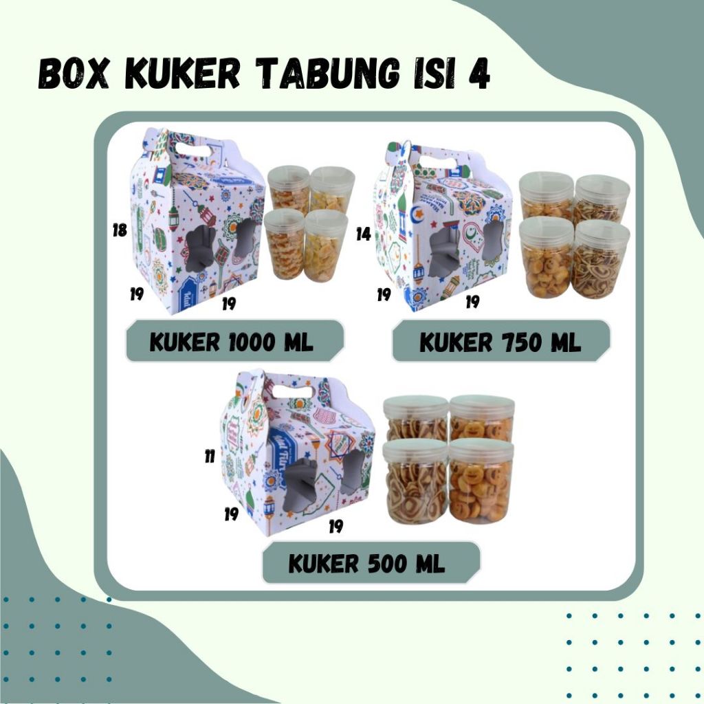 

Box Jinjing Toples Tabung Isi 2 Isi 3 Isi 4 x 500ml/600ml/750ml/1000ml Kardus Idul Fitri Lebaran Jar Tabung Idul Fitri Kue Kering Lebaran Ied Mubarak Bingkisan Hari Raya Hampers