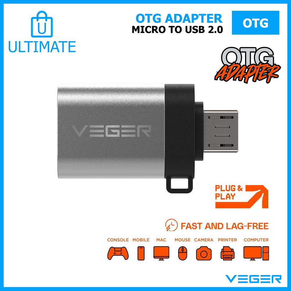 OTG Adapter Veger Micro USB to USB Lanyard Design Original