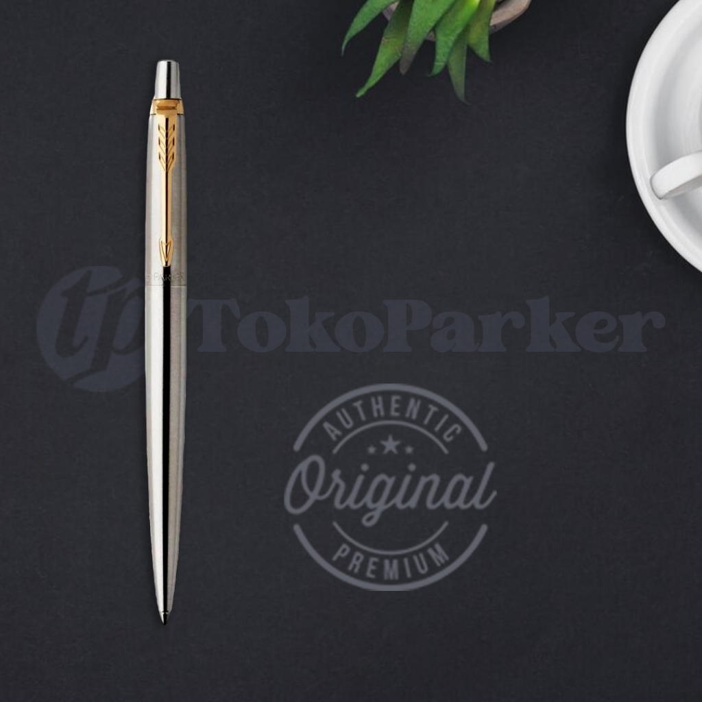 

Pulpen Parker Jotter Stainless Steel Custom Ukir Nama Original Ballpoint SS GT BP