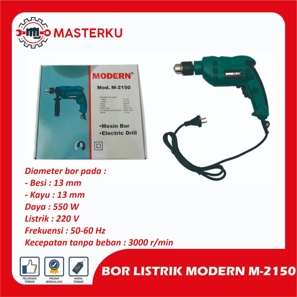 Bor Listrik Modern M-2150 / Bor Listrik Tangan / Electric Drill